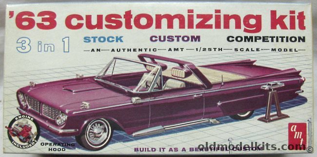 AMT 1/25 1963 Buick Riviera - 3 in 1 Kit  Stock / Custom / Competition, 06-553-149 plastic model kit